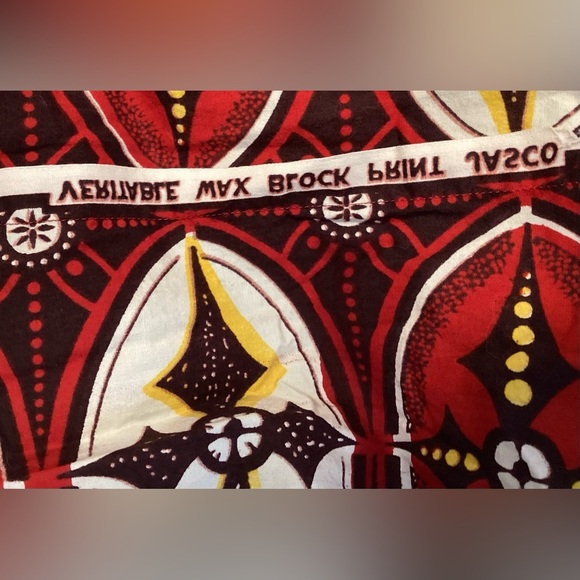 Ankara block print cotton circle skirt with red yellow print small - Picture 5 of 6